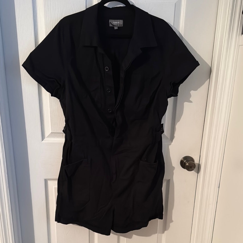 Torrid Black Button-Up Romper